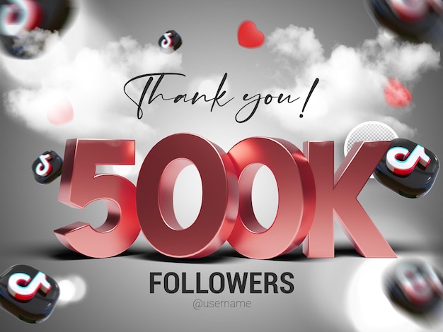 PSD gracias 500k seguidores en tiktok psd