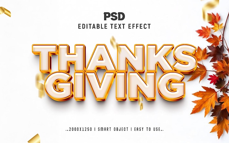 PSD gracias por dar el estilo de efecto de texto 3d psd