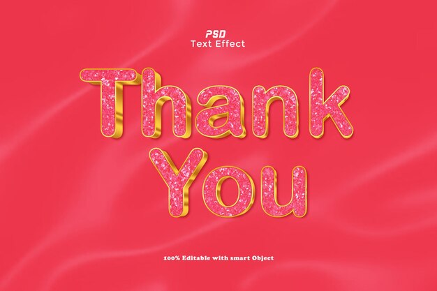 Gracias estilo de efecto de texto editable en 3d psd