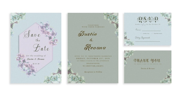 . Gracias, rsvp, tarjetas elegantes de invitación.