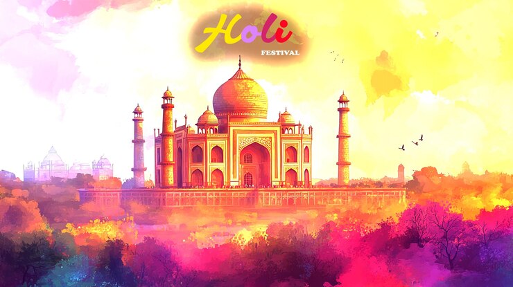 PSD graciosa holi celebra el feliz festival de holi