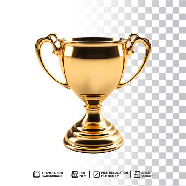 PSD gracioso troféu de ouro transparente psd