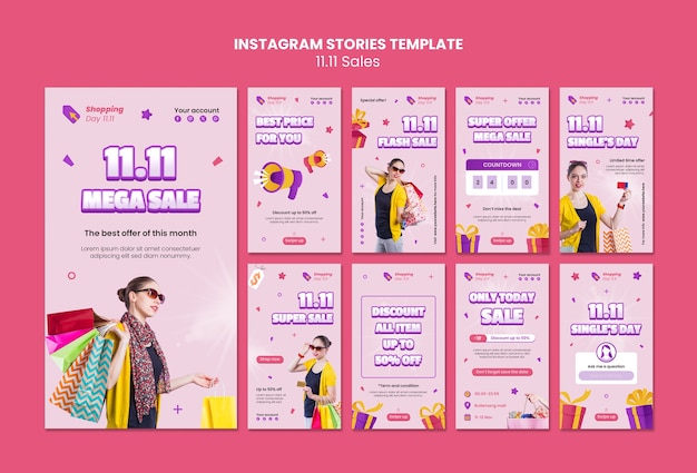 Gradient 11.11 sales-instagram-stories