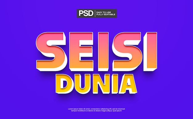 PSD gradient 3d text effect