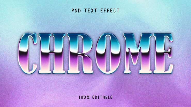 PSD gradient 80s chrome effet de texte modèle de design de titre psd