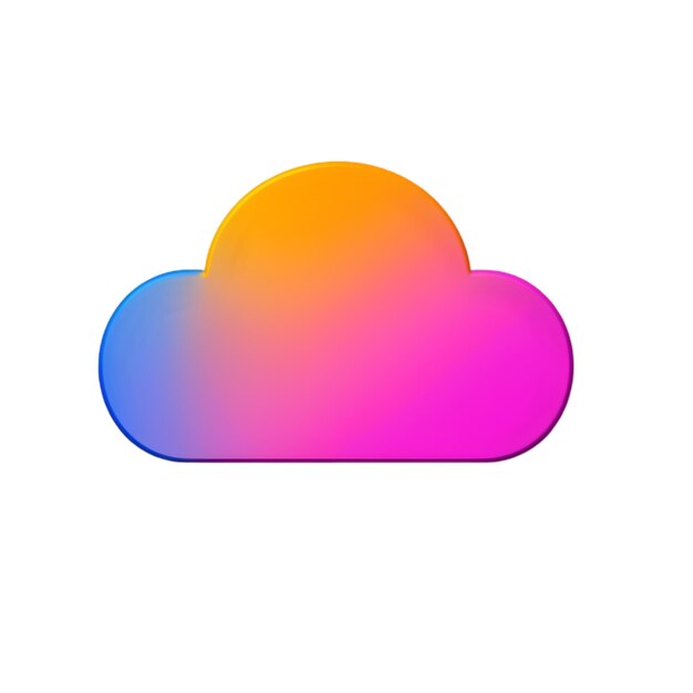 Gradient Cloud Icon with Vibrant Colors Perfect Stock Image for Cloud Computing Technology and