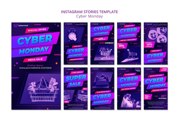 Gradient cyber monday instagram-geschichten