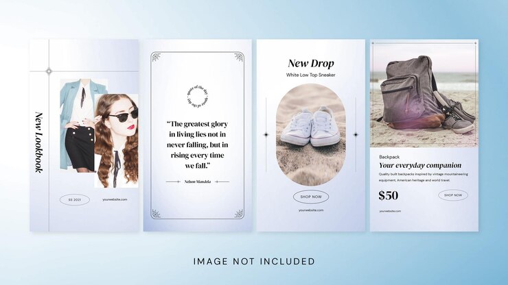 Gradient Fashion Social Media Storie di Instagram blu