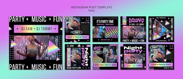 Gradient fun party post su Instagram
