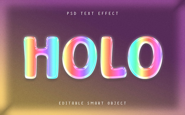Gradient holographischer Text-Effekt PSD Vorlage Titel-Design