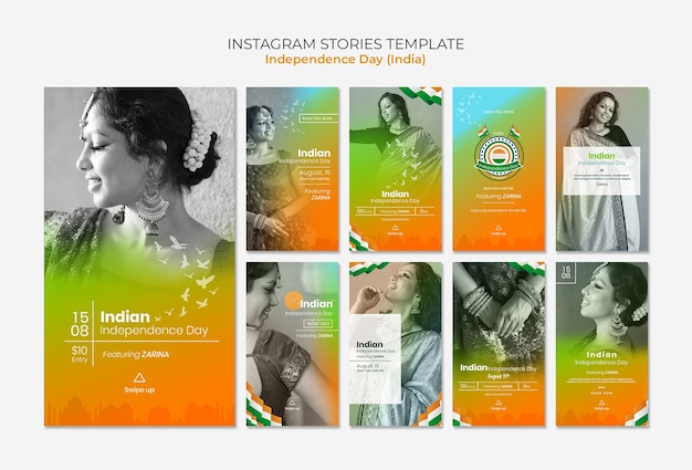 Gradient indischen unabhängigkeitstag vorlage