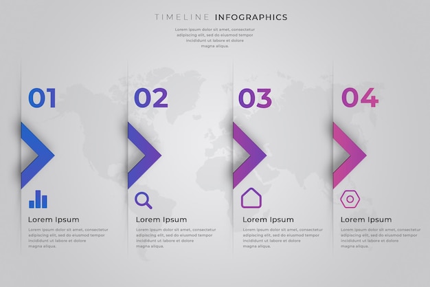 gradient infographic set of steps