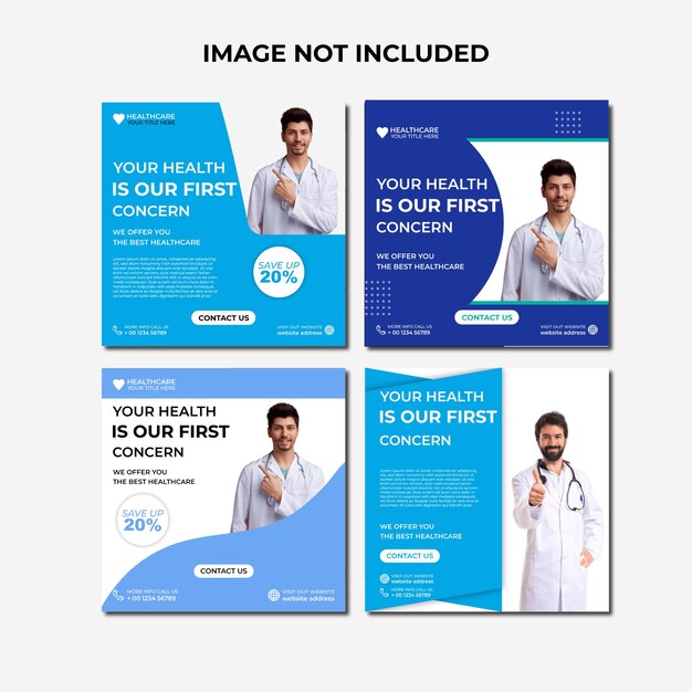 PSD gradient instagram posts collection for world health