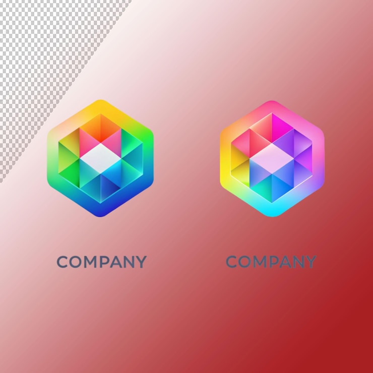 PSD gradient-logo-vorlagen auf durchsichtigem hintergrund