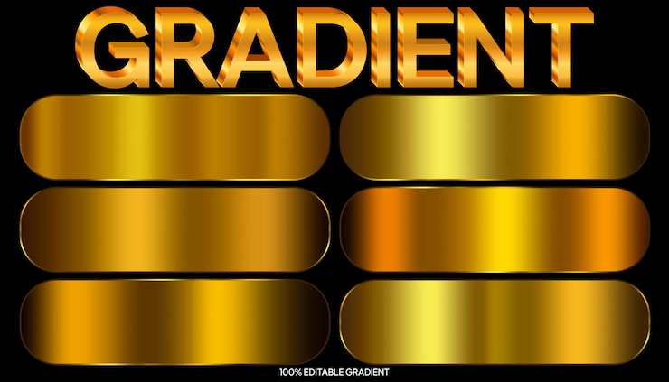 PSD gradient métallique doré avec gradient de cadre police 3d métallique brillant la texture de la feuille