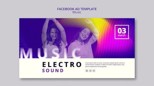 PSD gradient music festival facebook-vorlage