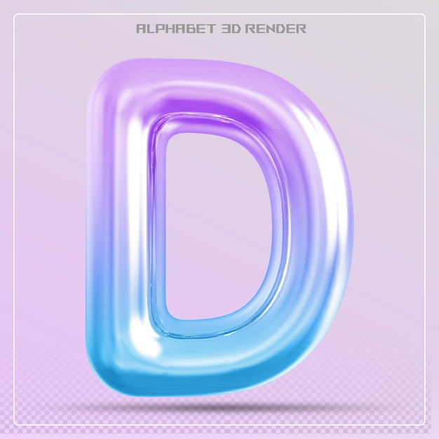 Gradient de police de la lettre Bubble D Rendre en 3D de l'alphabet