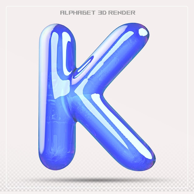 Gradient de police de la lettre K de la bulle Rendre en 3D de l'alphabet