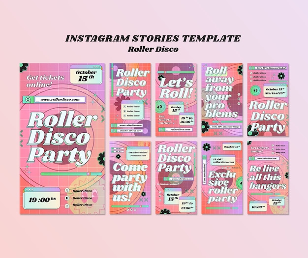 Gradient Roller Disco Instagram-Geschichten