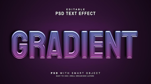 Gradient text effect. editable text smart object
