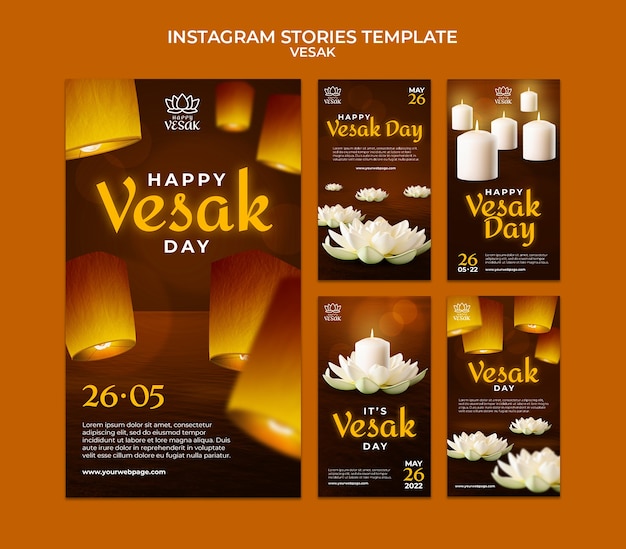 Gradient vesak feier instagram geschichten vorlagendesign