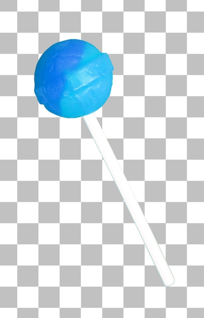 PSD gradient vibrant blue lollipop candy isoliert auf durchsichtigem hintergrund