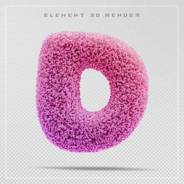 Gradiente brillante letra F fuente renderizado en 3D