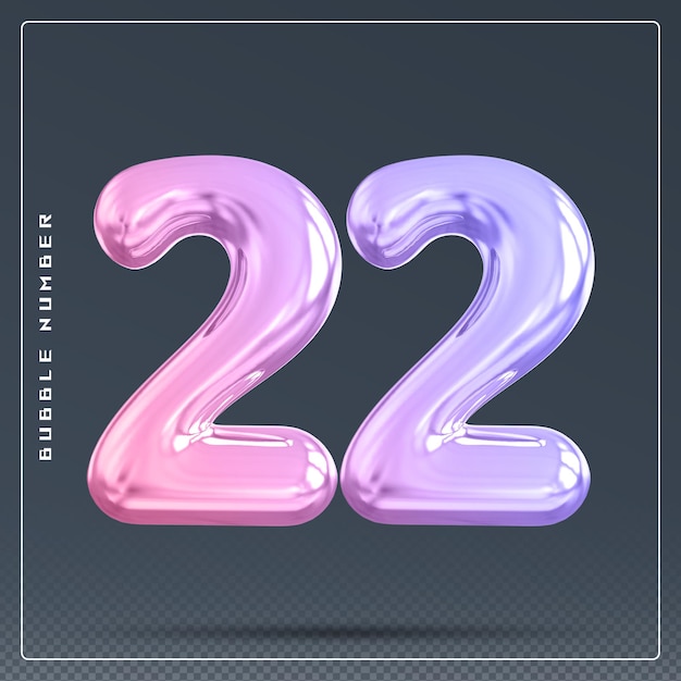 Gradiente de burbuja de número 22 renderizado en 3D