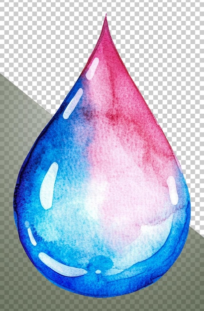 Gradiente colorato acquerello goccia su bianco taglio fuori stock png