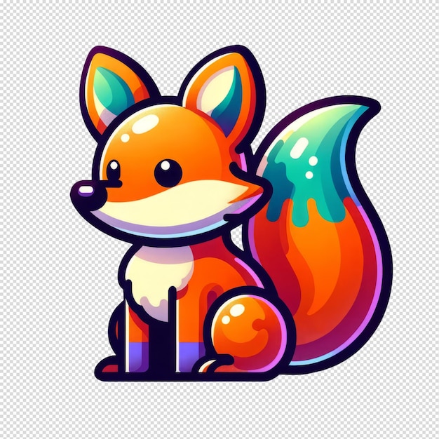 PSD gradiente de colores vibrantes de dibujos animados fox