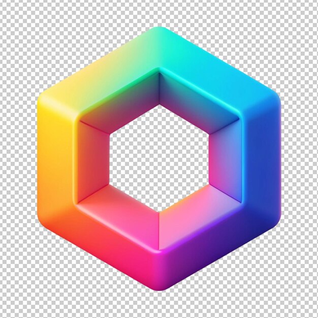Gradiente de elemento 3d en fondo transparente