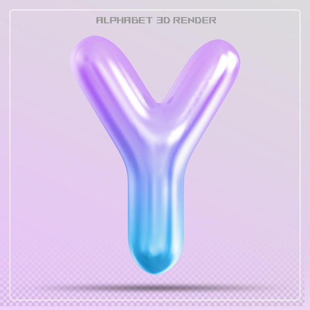 Gradiente de fuente de la letra burbuja Y Renderizado en 3d del alfabeto