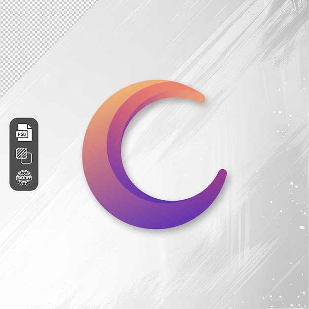 Gradiente futurista Lua crescente PNG Transparente