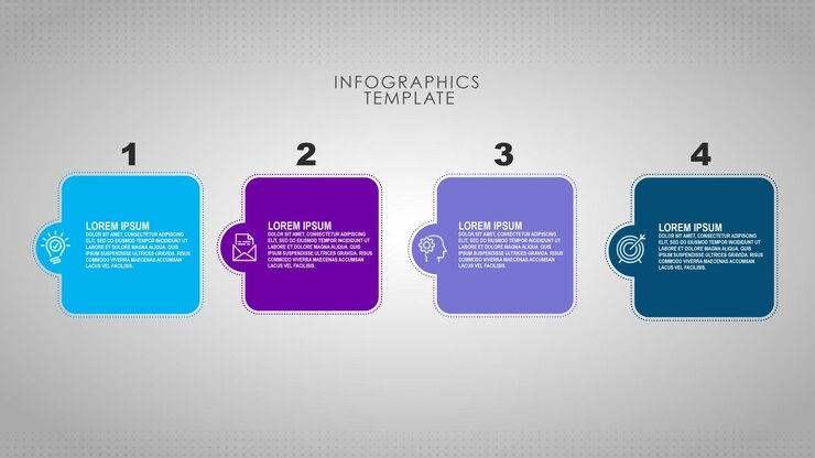 PSD gradiente infografía pasos concepto diseño creativo