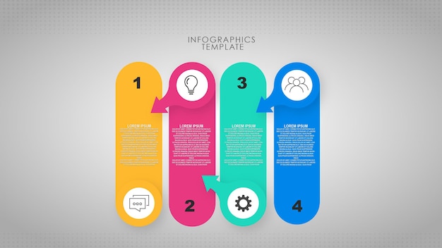 Gradiente Infografica passaggi concept design creativo