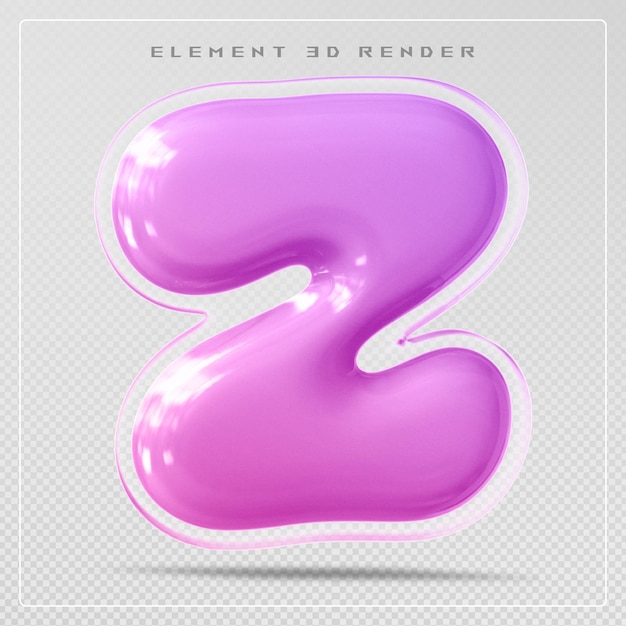 Gradiente letra z fuente burbuja renderizado en 3D