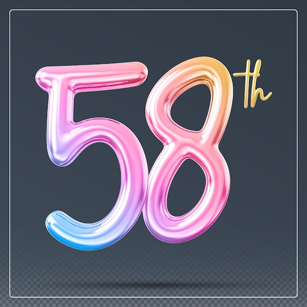 Gradiente de número del 58o aniversario