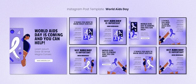 Gradiente de publicaciones de instagram del día mundial del sida