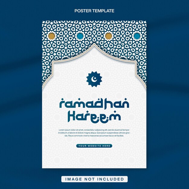 Gradiente Ramadhan Kareem Banner Diseño de plantilla de póster con patrón islámico