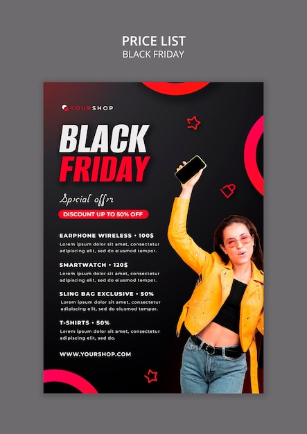 Gradiente schwarze Freitagsvorlage