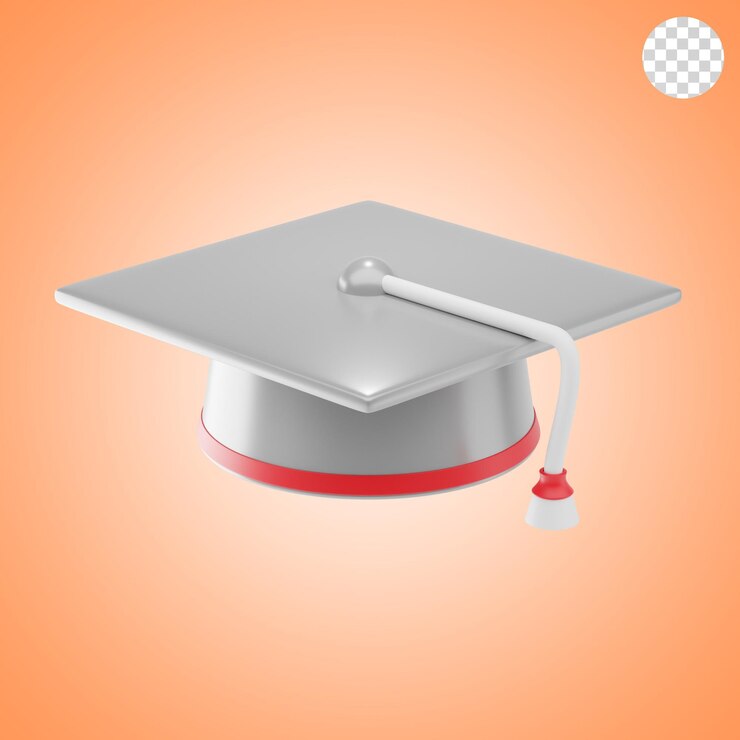 PSD graduação ícone 3d e ilustração