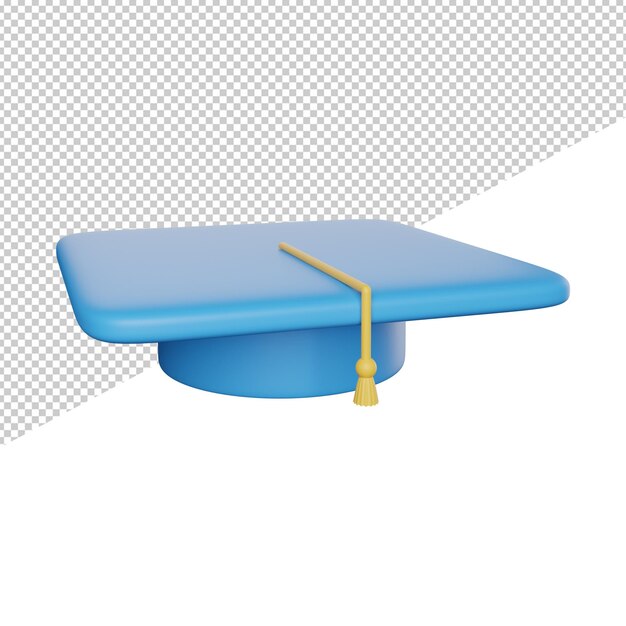 Graduado Cap Toga vista lateral 3d renderizado icono ilustración sobre fondo transparente