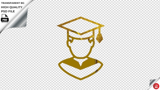 PSD graduation boy golden color melted paint psd transparent