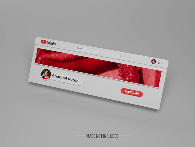 Grafica del canale con mockup di banner di YouTube