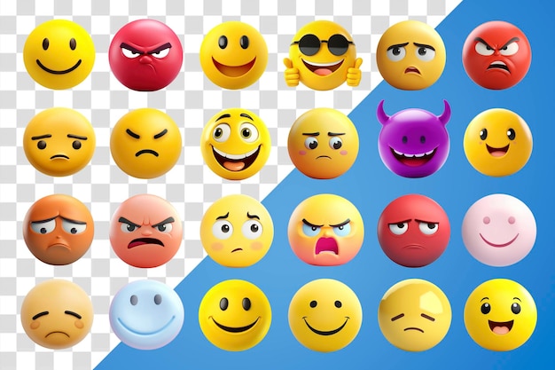 Grafici emoticon divertenti png cut out set