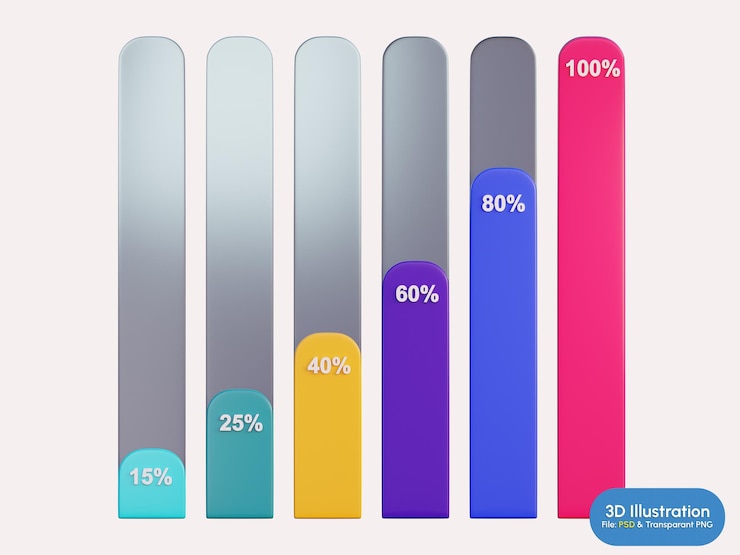 PSD grafici infografici illustrazione 3d