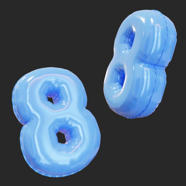 Gráfico 3D del globo numérico 8