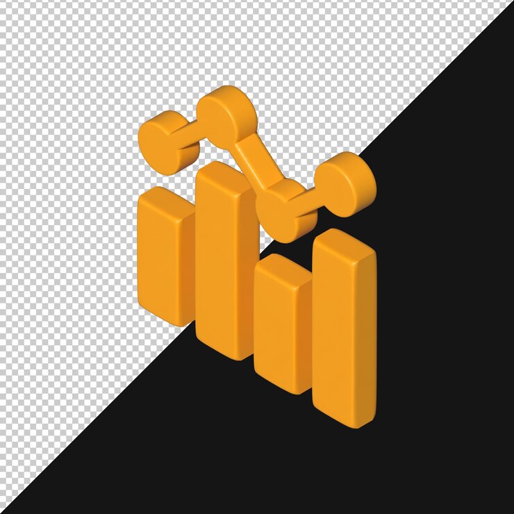 PSD gráfico 3d isométrico y visualización de gráficos