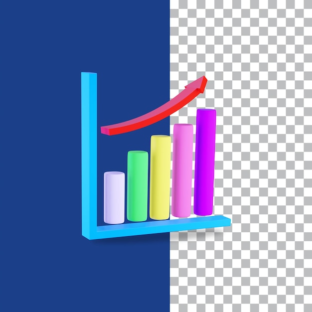 Grafico a barre di rendering PSD 3d per statistiche analitiche