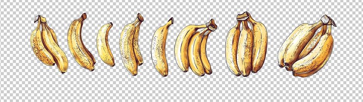 PSD gráfico de acuarela de plátano transparente aislado